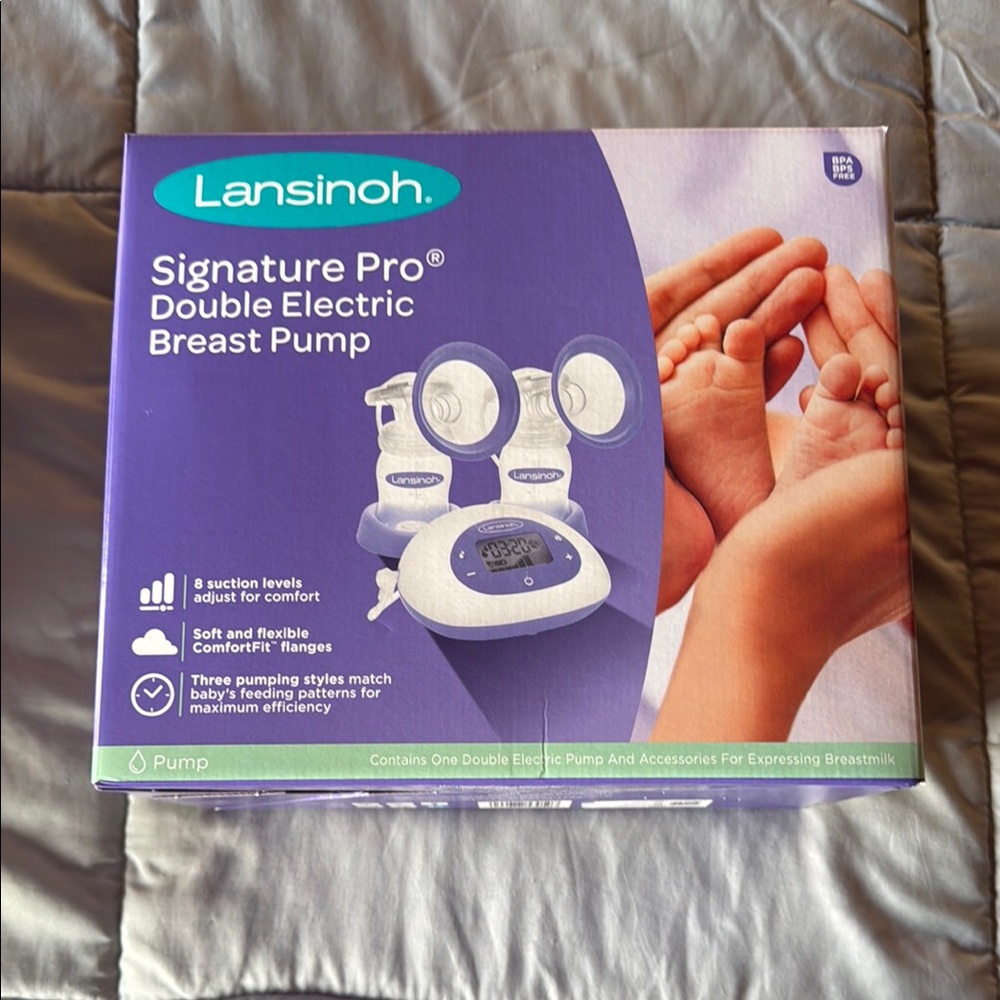 Lansinoh Double Electric Breast Pump in Purple and White